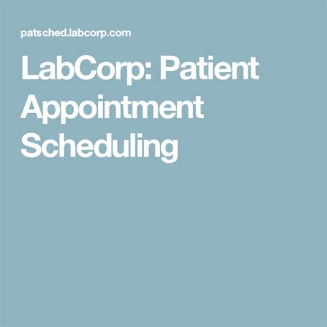 labcorp schedule appointment